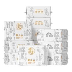 棉柔世家 婴儿棉柔巾100%纯棉80抽*6包