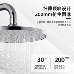 高仪 原装进口200MM顶喷淋浴花洒套装空气注入手持四式出水淋雨喷头 长杆淋浴不带下出水