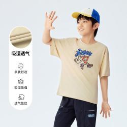 361° 儿童夏款男小童时尚卡通短T中大童透气舒适短袖针织衫短袖上衣