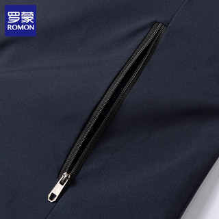 罗蒙 男士夹克外套 行政立领 藏青 3XL