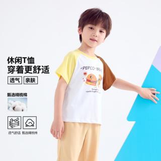 小猪班纳 2026夏季男幼童时尚卡通图案亲肤透气柔软T恤衫