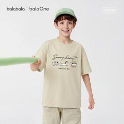 巴拉巴拉 balaOne儿童短袖t恤吸湿速干衣男童2026夏季纯棉透气