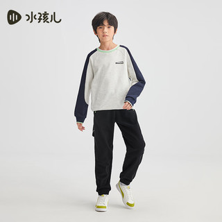水孩儿 SHSDND02CK684D01 加绒摇粒绒长裤 钻石黑 170