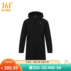 361° 羽绒服冬季女款中羽绒服宽松舒适运动外套女 超级黑 XL