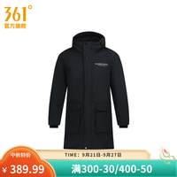 361° 羽绒服冬季男款中羽绒服常规舒适运动外套 超级黑 XL