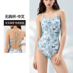 SWANS 小蝴蝶泳衣女士2025新款连体三角游泳馆训练专用竞速游泳衣