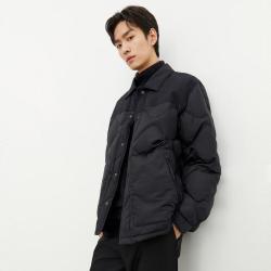 太平鸟 男装冬季轻薄保暖外套短款灯芯绒男式羽绒服