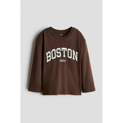 H&M HM童装儿童男童T恤印花面料汗布内搭打底美式复古穿搭上衣1340322