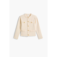 H&M HM女装圆领小香针织短开衫温柔肌理感外套