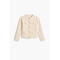 H&M HM女装圆领小香针织短开衫温柔肌理感外套