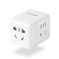 Panasonic 魔方插座电源开关转换器WHSC200300W三位无线转换插头