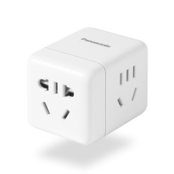 Panasonic 魔方插座电源开关转换器WHSC200300W三位无线转换插头