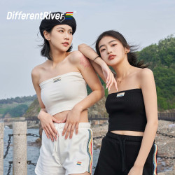 DifferentRiver夏季愉你系列-女款高弹螺纹平口露肩裹胸