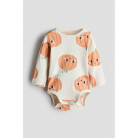 H&M HM童装女婴连身衣2026秋季新款印花棉质汗布长袖哈衣1316345