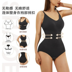 连体塑身衣提臀收腹紧身衣开档夏季显瘦女大码塑腰束腹内衣