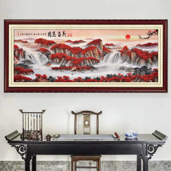 721鸿运当头十字绣大件线绣山水画
