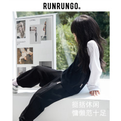 Runrungo 针织休闲春季宽松运动春秋大童拼接撞色