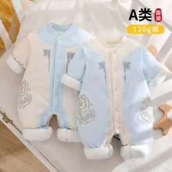 冬季婴儿连体衣幼儿宝宝儿童秋冬季新生婴国潮冬款加厚女宝新生儿