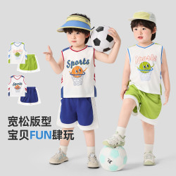 咔咔熊猫 儿童夏套装2024新款婴儿衣服运动背心短裤夏装两件套Y9415