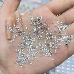 春柚美甲饰品锆石平底透白色迷你马眼锆石玫瑰切美甲钻1.5*3mm