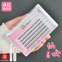 魔睫丝 5排混合装A型仙女嫁接睫毛自然仿真单簇仙子假睫毛根根分明