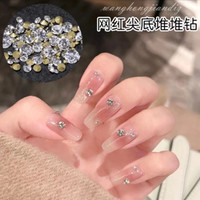 K9施家同款美甲饰品尖底钻透明美甲堆堆钻溜缝钻填缝钻大小混装