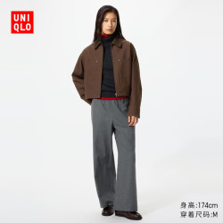 优衣库 法兰绒舒适长裤女装/休闲裤裤子486316 08 深灰色 S
