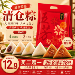 五芳斋 蛋黄猪肉豆沙蜜枣粽 680g 袋装