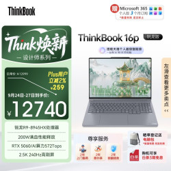 ThinkPad 16p 第八代锐龙版 16英寸 银色（锐龙R9-8945HX、RTX 5060、16GB、1TB、IPS、240Hz）