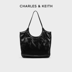 CHARLES & KEITH CHARLES&KEITH秋季女包CK2-30782457褶皱大容量通勤单肩托特包女