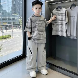 三叶豆 2件男童夏季短袖套装2026新款儿童运动套装