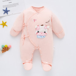 荆钥儿 新生儿宝宝棉服秋冬季连体衣纯棉0-3月婴幼儿婴儿爬服保暖棉衣