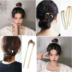 发饰白色发夹头饰古风洋气女发卡网红发簪高档盘发U型最新款发钗