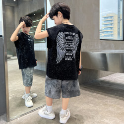 中班仔童装男童套装2026夏装儿童背心短裤两件套潮中大童*ZH2084