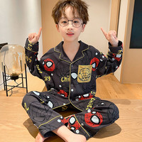 檀韵 儿童睡衣春秋季纯棉亲子长袖男童女童套装大童卡通童装