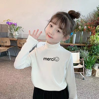 女童德绒保暖打底衫秋冬新款儿童长袖T恤洋气宝宝半高领打底上衣