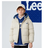 Lee kids儿童冬季连帽保暖羽绒服外套真羽绒大朵羽绒