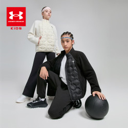 安德玛 童装轻薄羽绒服2026秋季新款男女童户外保暖防静电学生立领外套