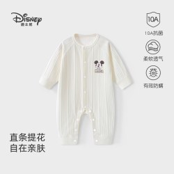 迪士尼 婴儿连体衣秋季新生婴儿衣服纯棉男女婴幼儿宝宝打底睡衣秋