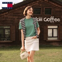 TOMMY HILFIGER Tommy26春夏男女纯色短袖/刺绣正肩T恤
