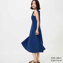 优衣库 AIRism高弹力无袖连衣裙/常规款优衣库女装裙子484883