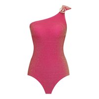 BE范德安火龙果连体泳衣女性感斜肩裹裙泡温泉