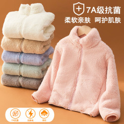 乖的模样 儿童外套珊瑚绒男童女童长毛绒双面绒宝宝秋冬加绒上衣保暖亲子装