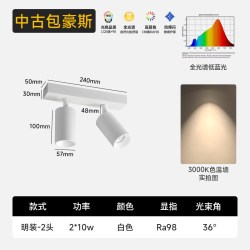 GDD'S 明装led射灯连体双2头防眩吸顶多头家用客厅智能长条免开孔导轨道