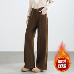 茵曼 舒适宽松阔腿休闲裤子女26秋冬新款潮流百搭长裤