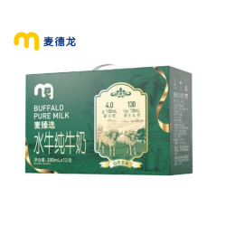 麦臻选 水牛纯牛奶  200ml*12 箱装
