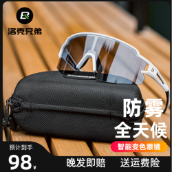 洛克兄弟 骑行眼镜护目镜自行车眼镜防雾登山防风沙变色