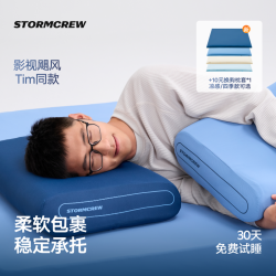 media storm 年糕枕STORMCREW睡眠侧睡记忆棉枕芯凉感温感抗菌枕头套