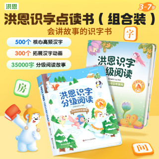 亲子时光：洪恩 识字15000字分级阅读量认字识字点读发声书充电款幼儿园小学D