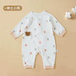 莫尔兔 婴儿连体衣爬服包屁哈衣宝宝百天满月新生幼儿打底衣服秋冬季和尚